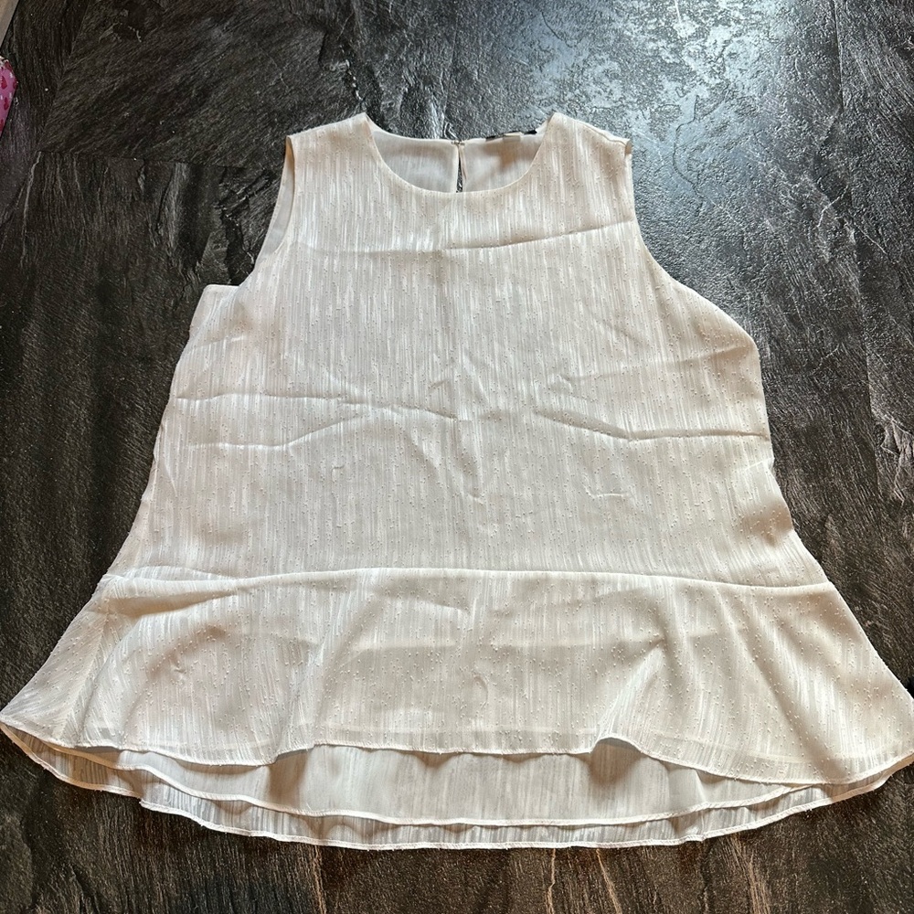 Tommy Hilfiger Cream Asymmetrical Boxy Tank Top